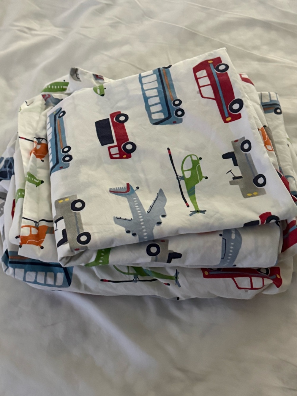 Pottery Barn Kids Brody transportation sheet set- crib/toddler size
